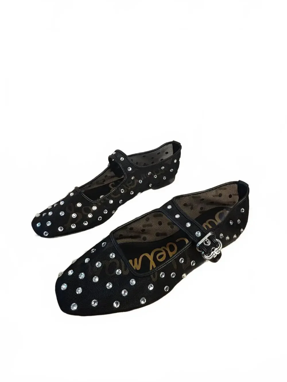 Sam Edelman Women's Black Mary Jane Flats with Rhinestone Accents NWT